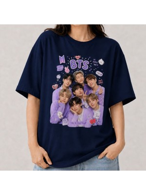 BarsDepo Bts Baskılı T-Shirt %100 Pamuk (Kalemlık Hedıyelı)