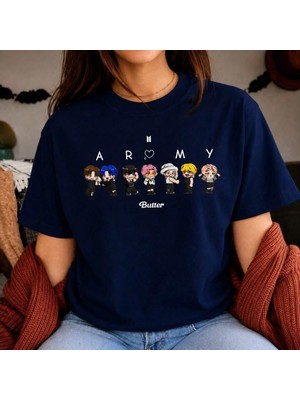 BarsDepo Camiseta | | Bangtan Boys | Army | Butter Baskılı T-Shirt %100 Pamuk