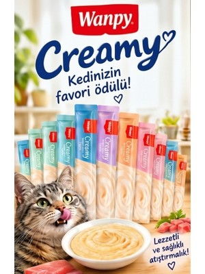 Wanpy Karışık Krema Sıvı Kedi Ödül Maması 14 gr x 15 Adet Yüksek Proteinli Lezzetli Ödül