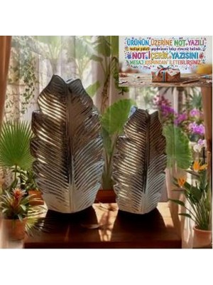 Ayder Online Satış 23 cm  ve 19 cm LIK Boylarında Kırılmaz Polyester,2 Lü Yaprak Desenli Biblo Vazo(mesajla bildirmeniz halinde dilediğiniz not u hediye paketi üzerine yazılıp gönderim yapılmaktadır)