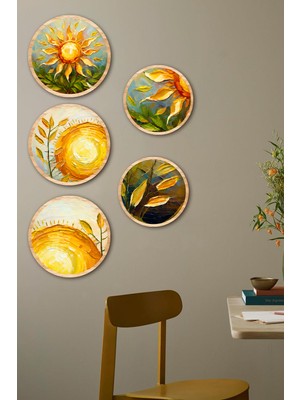 KutuTR Dekorize Mdf 5 Parça Çerçeve Görünümlü Tablo Set 5023