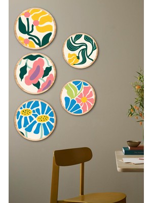 KutuTR Dekorize Mdf 5 Parça Çerçeve Görünümlü Tablo Set 5021