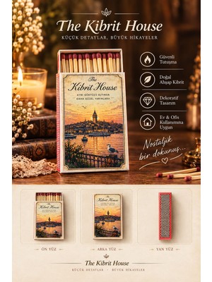 The Kibrit House Istanbul Temalı Dekoratif Tasarımlı Mum Yanı Konsept Uzun Kibrit – Ev & Şömine Kibrit Kutusu