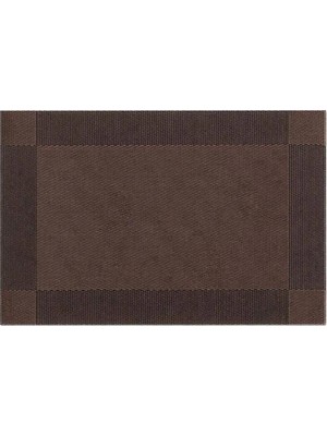 GuvenliPazar Pvc 12 Adet Kahverengi Amerikan Servis Dikdörtgen Supla (Köşe Kare Model) 30X45 cm