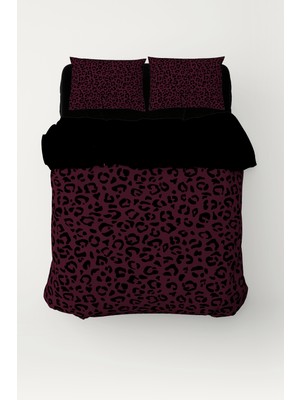 Luvis Store Dark Leopard - Leopar Desenli Çift Kişilik Hibrit Nevresim Takımı - Çarşaflı