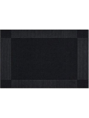 GuvenliPazar Pvc 6 Adet Siyah Renk Amerikan Servis Dikdörtgen Supla (Köşe Kare Model) 30X45 cm