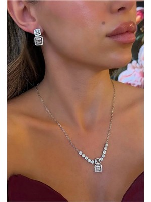 Dore Collection Pırlanta Görünümlü - Zirkon Taşlı Takı Seti