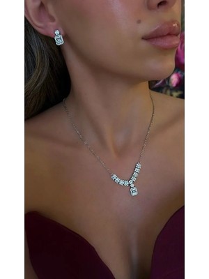 Dore Collection Pırlanta Görünümlü - Zirkon Taşlı Takı Seti