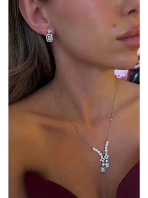 Dore Collection Pırlanta Görünümlü - Zirkon Taşlı Takı Seti