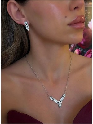 Dore Collection Pırlanta Görünümlü - Zirkon Taşlı Takı Seti