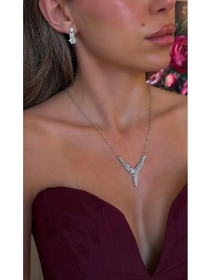 Dore Collection Pırlanta Görünümlü - Zirkon Taşlı Takı Seti