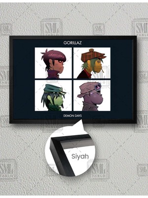 SML Tablo Gorillaz Demon Days Albüm Cover Yatay Çerçeveli Kanvas Tablo