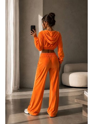Fransız Kadife Crop Eşofman Takımı