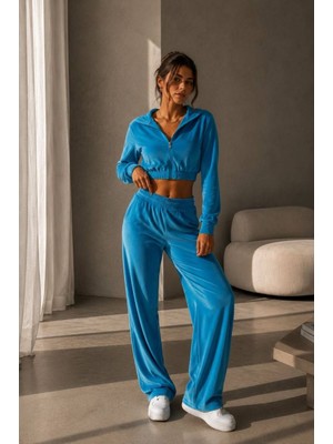 Fransız Kadife Crop Eşofman Takımı