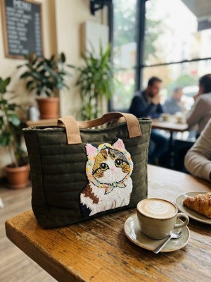 Ozdesen Design Kedili Omuz Çantası/kol Çantası