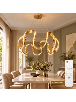 Kumsar Aydınlatma 6'lı Bulut Şık LED Avize Modeli Krom Kasa Modern Sarkıt Tavan Aydınlatması Salon Oturma Odası Mutfak