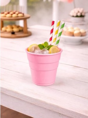 Plastik Bardak Pembe Renk 25'li