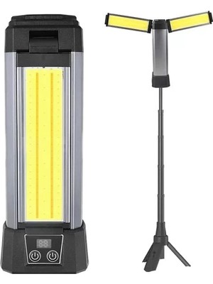 Hubrendy Sh Powermaster PM-24565 25 Watt USB - Type-C Girişli P50 ve Cob Ledli 2 Kanatlı Kollu Çalışma Lambası