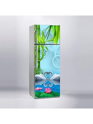 Toptan Budur Bambu ve Kuğu Desenli Buzdolabı Stickerı