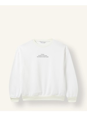 DeFacto Relaxed Fit Bisiklet Yaka Baskılı İçi Yumuşak Tüylü Sweatshirt Kız Çocuk I4895A826AU