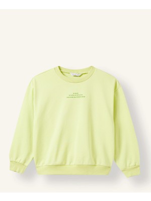 DeFacto Relaxed Fit Bisiklet Yaka Baskılı Sweatshirt Kız Çocuk I4896A826AU