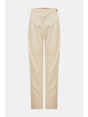 Blaze Cream Straight-Leg Viscose Trousers