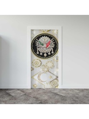 Toptan Budur Osmanlı Arması Tasarımlı Kapı Sticker Folyosu
