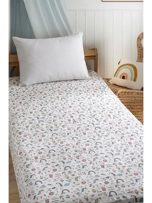 Toptan Budur Çok Amaçlı Çocuk Pikesi, %100 Pamuk, 160X220 Cm, Unicorn, Gökkuşağı ve Uzay Desenli, Yatak �