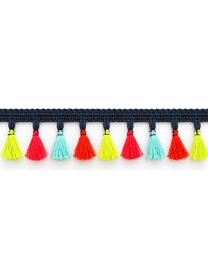 Püskülcü  Neon  Renkli Şerit Püskül Saçak | 10  Metre