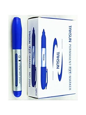 Toptan Budur Permanent Marker Keçeli Koli Kalemi, 10 Adet, Mavi
