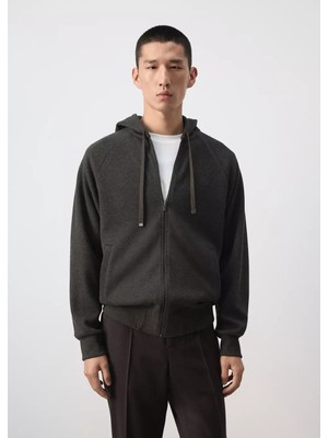 MANGO Man Fermuarlı kapüşonlu sweatshirt