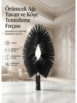 Primeaks Örümcek Ağı Temizleme Fırçası Sapsız Tavan Köşe ve Avize Toz Alma Fırçası