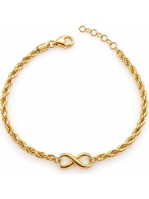 Sembol Gold 14 Ayar Burgu Sonsuzluk Altın Bileklik 17+2 cm