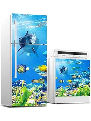 Toptan Budur Buzdolabı ve Bulaşık Makinesi Beyaz Eşya Sticker Kaplama Yunus Balığı