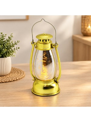 Akıllı Bayi Pilli Ramazan LED Fener Gaz Lamba Model Gold Plastik