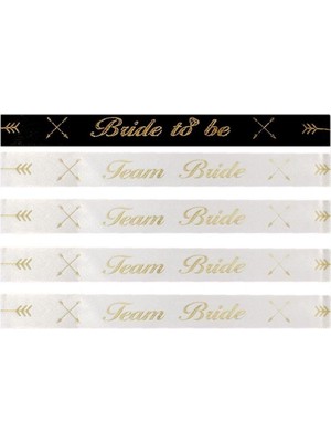 Bride To Be Team Bride Yazılı Beyaz Nedime Bileklik