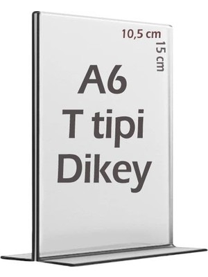 Toptan Budur A6 Dikey T Tipi Şeffaf Föylük, Menü, Broşür ve Fotoğraf Standı