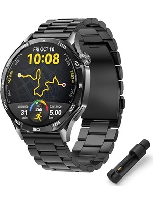 Toptan Budur 22 mm ile Uyumlu Saatler Için Paslanmaz Çelik 46 mm Baklalı Kordon Huaweı Watch (Gt6 Pro/gt6/gt5