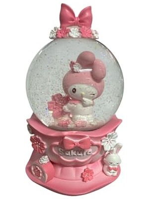 Toptan Budur My Melody Sakura Göz Kırpan Işıklı Müzikli Büyük Boy Kar Küresi