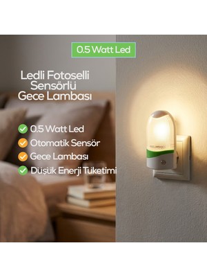 Yararlı Şeyler Oval Fotosel Gece Lambası