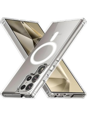 Rongep S24 Ultra Için Şeffaf Kılıf Mag- Güçlü Manyetikli [magsafe ile Uyumlu] S24 Ultra Koruyucu Sar