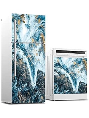 Toptan Budur Sticker Kaplama, Soyut Mermer, Buzdolabı ve Bulaşık Makinası Beyaz Eşya