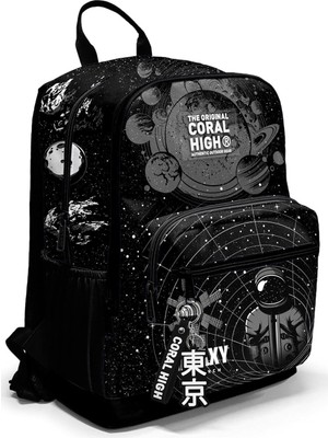 Coral High Dört Bölmeli Siyah Ortaokul Çantası - Erkek Çocuk