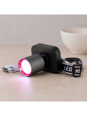 sbodurhome 50W Şarjlı Kafa Lambası (Usb Type-C, Dijital, Kademe Ayarlı)