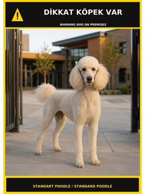 Ti Play Dikkat Köpek Var Standart Poodle Görselli Pvc Uyarı Levhası 50X70CM