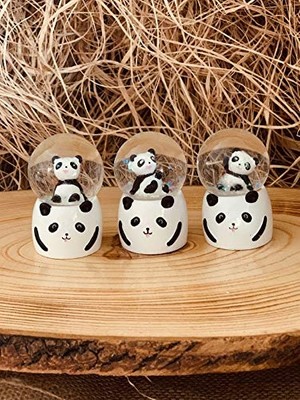 Toptan Budur Mini Işıklı Panda Kar Küresi