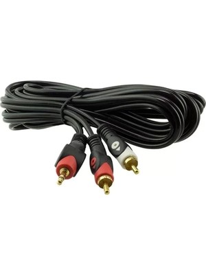 Hubrendy Sh Powermaster PM-648 2 Rca Erkek + 3.5 mm Stereo Erkek 3 Metre Kablo