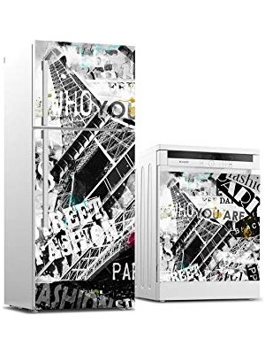 Toptan Budur Sticker Kaplama, Paris Popart, Buzdolabı ve Bulaşık Makinası Beyaz Eşya