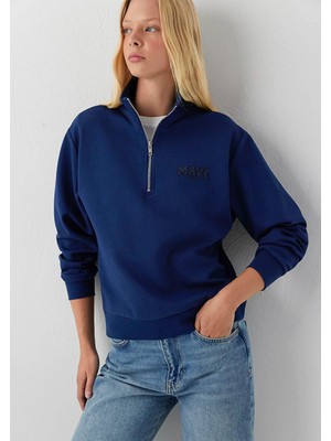 Mavi Kadın Yarım Fermuarlı Sweatshirt M1S10586-70491