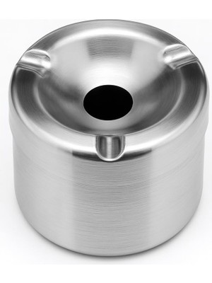 Gümüş Metal Kapaklı Küllük, Portatif ve Modern Tasarım Kül Tablası, Araç Için Uygun Rüzgar Geçirmez Küllük, Lüks Gümüş Rengi Masaüstü Kül Tepsisi, Kol